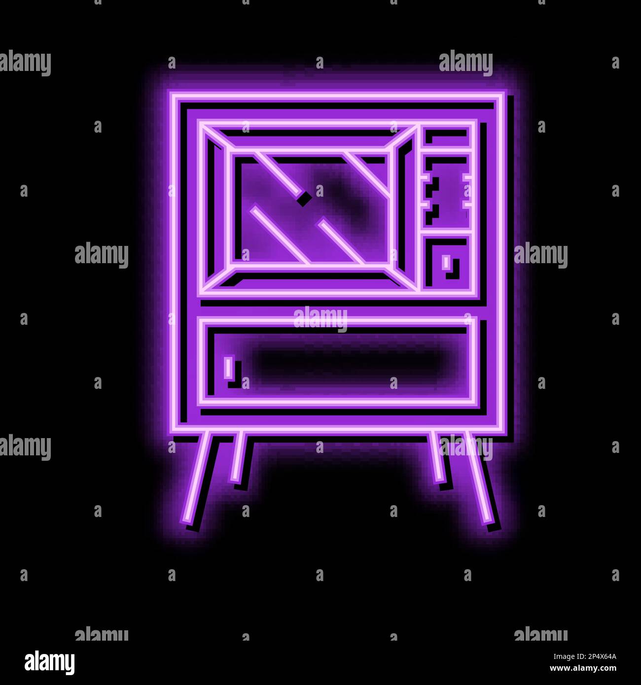 television retro gadget neon glow icon illustration Stock Vector Image ...