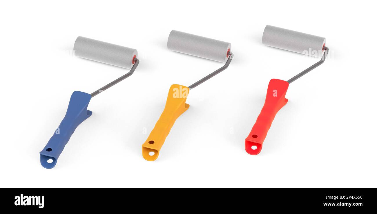 Paint roller isolated on white background 3D render Stock Photo Alamy