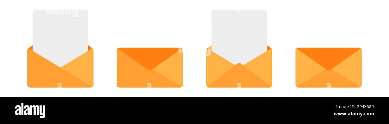 Envelope icon set flat style Stock Vector Image & Art - Alamy