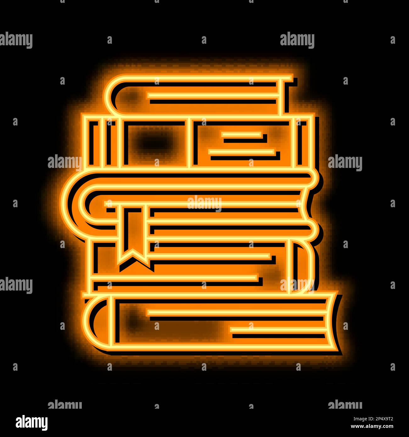 pile books neon glow icon illustration Stock Vector Image & Art - Alamy