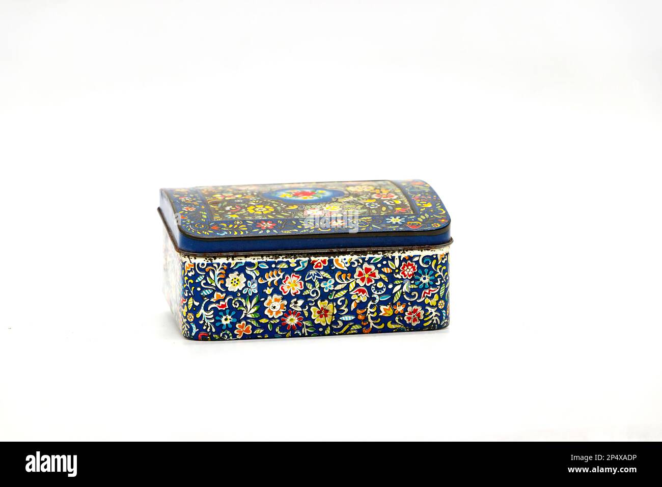 vintage litho tin box with flowers for Horner of Chester Le Street ...