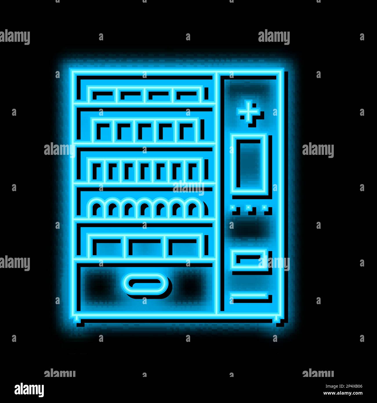 medical vending machine neon glow icon illustration Stock Vector
