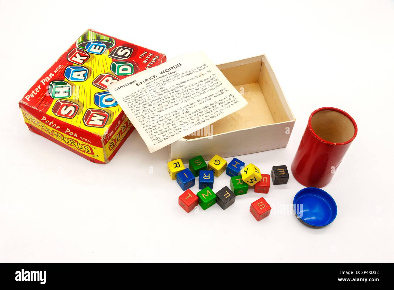 1950s vintage word letter games Shake Words crossword game with dice 1950s vintage word letter games Shake Words crossword game with dice