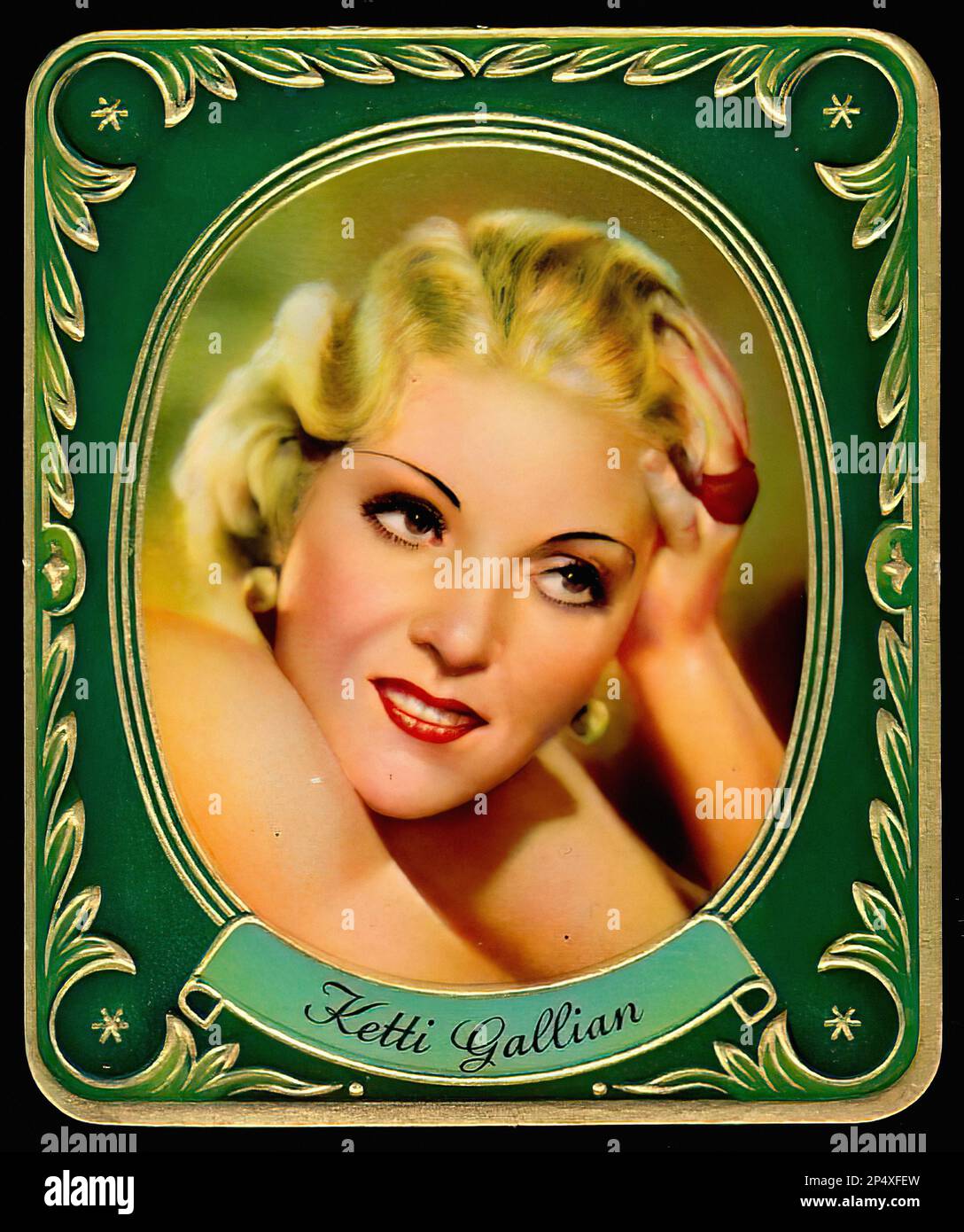 Portrait of Ketti Gallian - Vintage German Cigarette Card 01 Stock ...