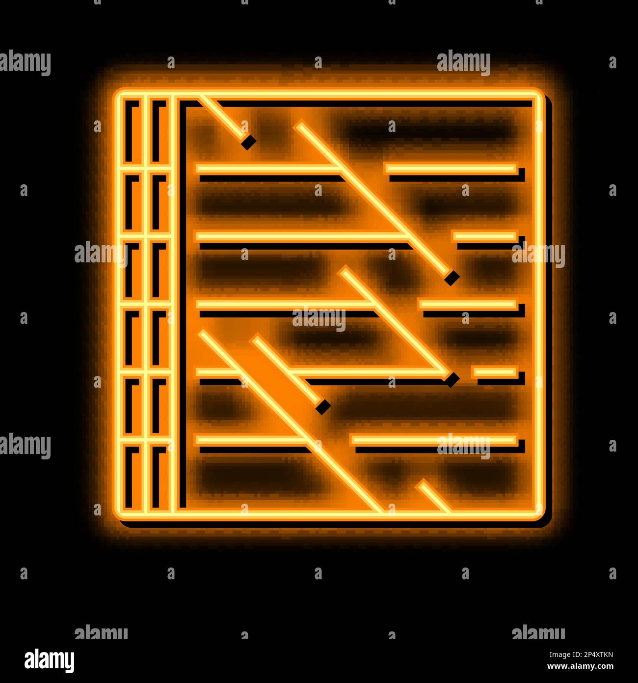 polycarbonate thermoplastic neon glow icon illustration Stock Vector