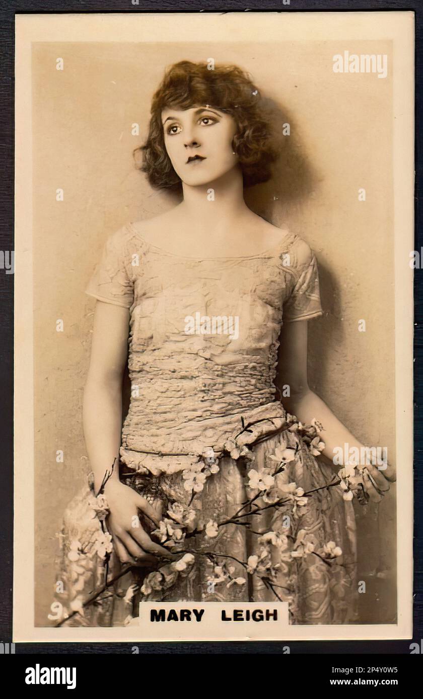 Portrait of Mary Leigh - Vintage Cigarette Card Stock Photo