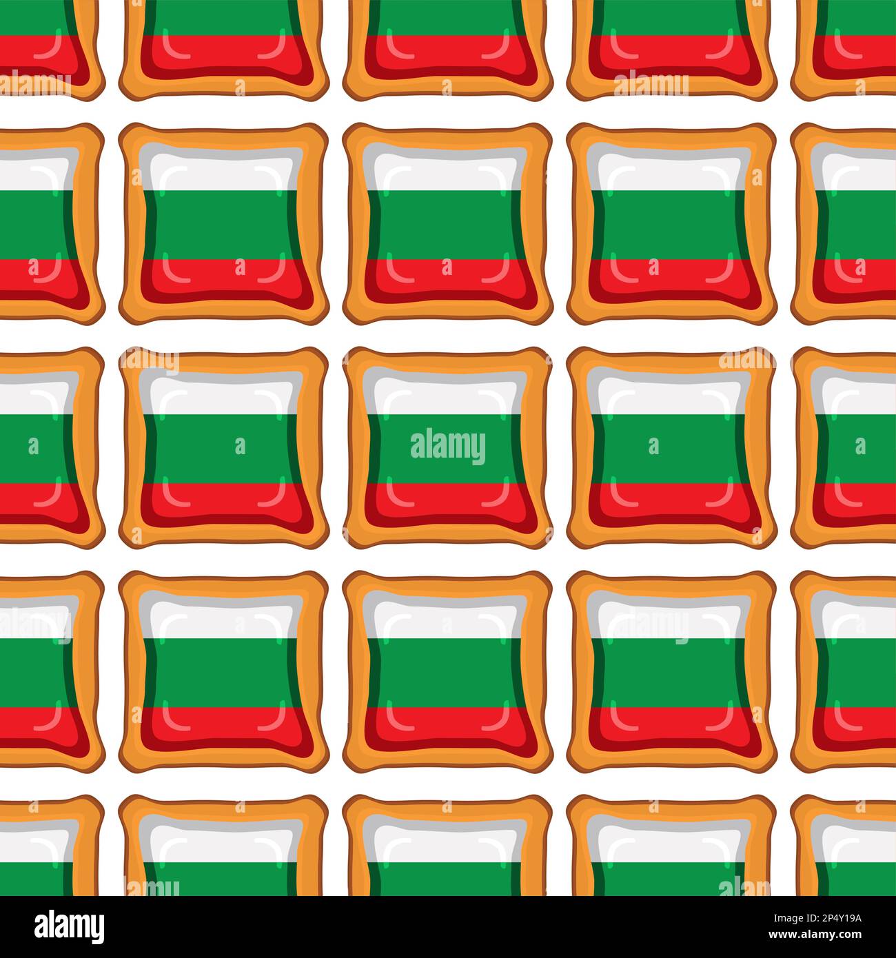 Pattern cookie with flag country Bulgaria in tasty biscuit, pattern cookie consist of flag country Bulgaria on natural biscuit, fresh biscuit cookie w Stock Vector