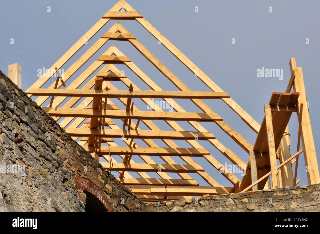 Lumber is used in the construction or reconstruction of the roof Stock