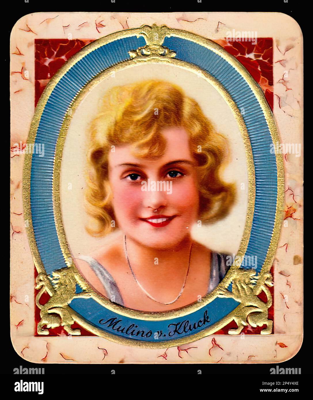 Portrait of Mulino von Kluck - Vintage German Cigarette Card Stock Photo