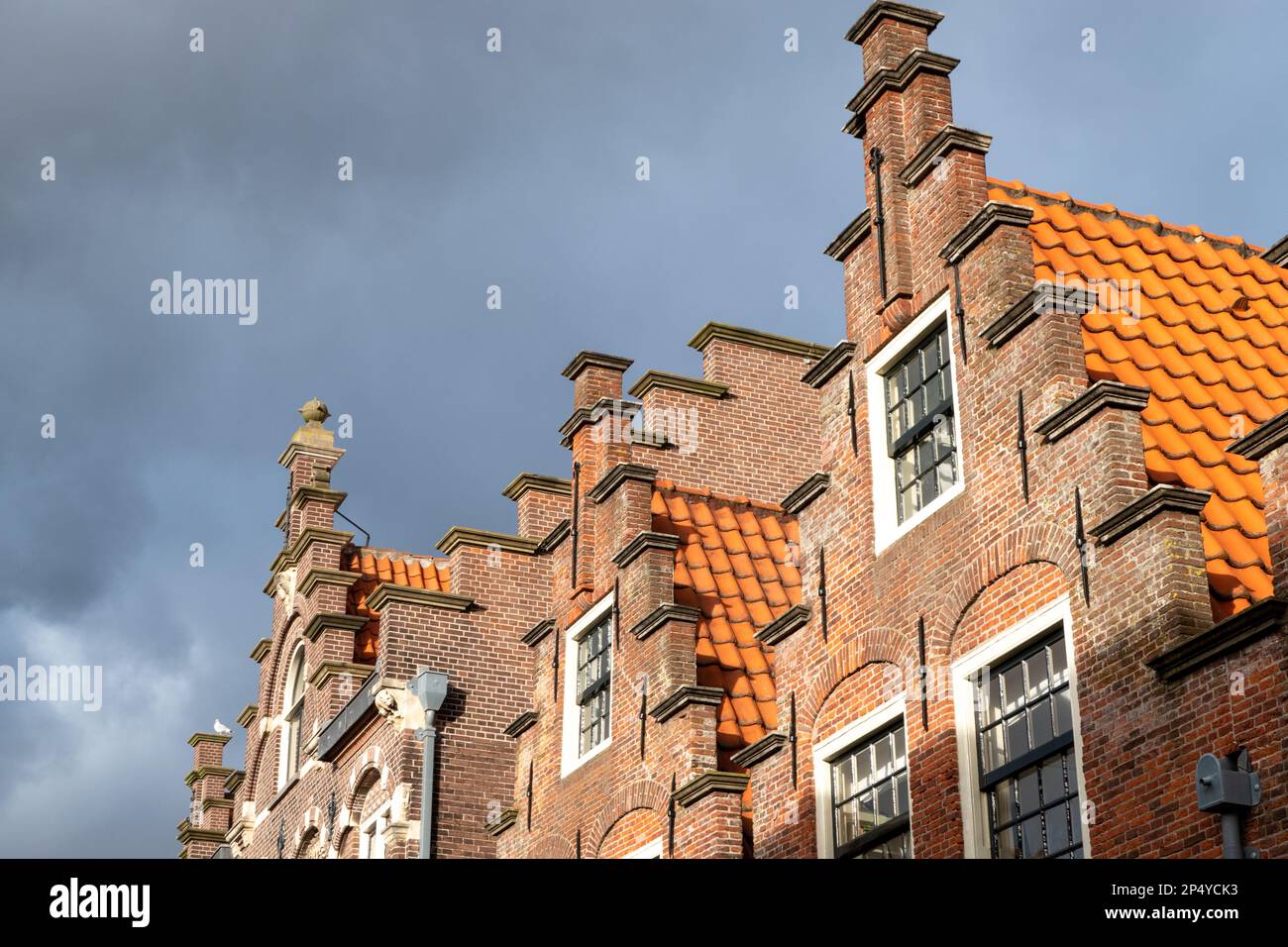 historical stepped gabled houses in Haarlem, Holland Stock Photo Alamy