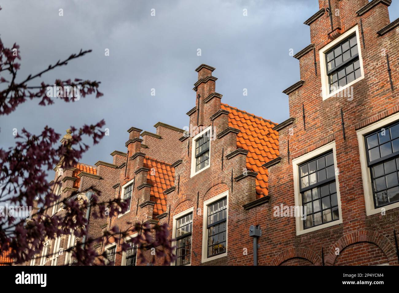 historical stepped gabled houses in Haarlem, Holland Stock Photo Alamy