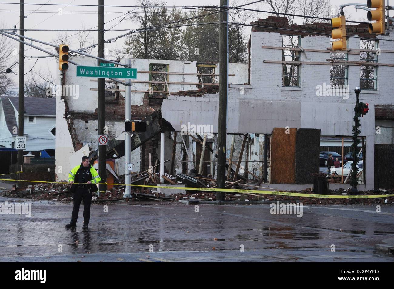 The Irvington post office at Washington and Ritter was badly damaged by