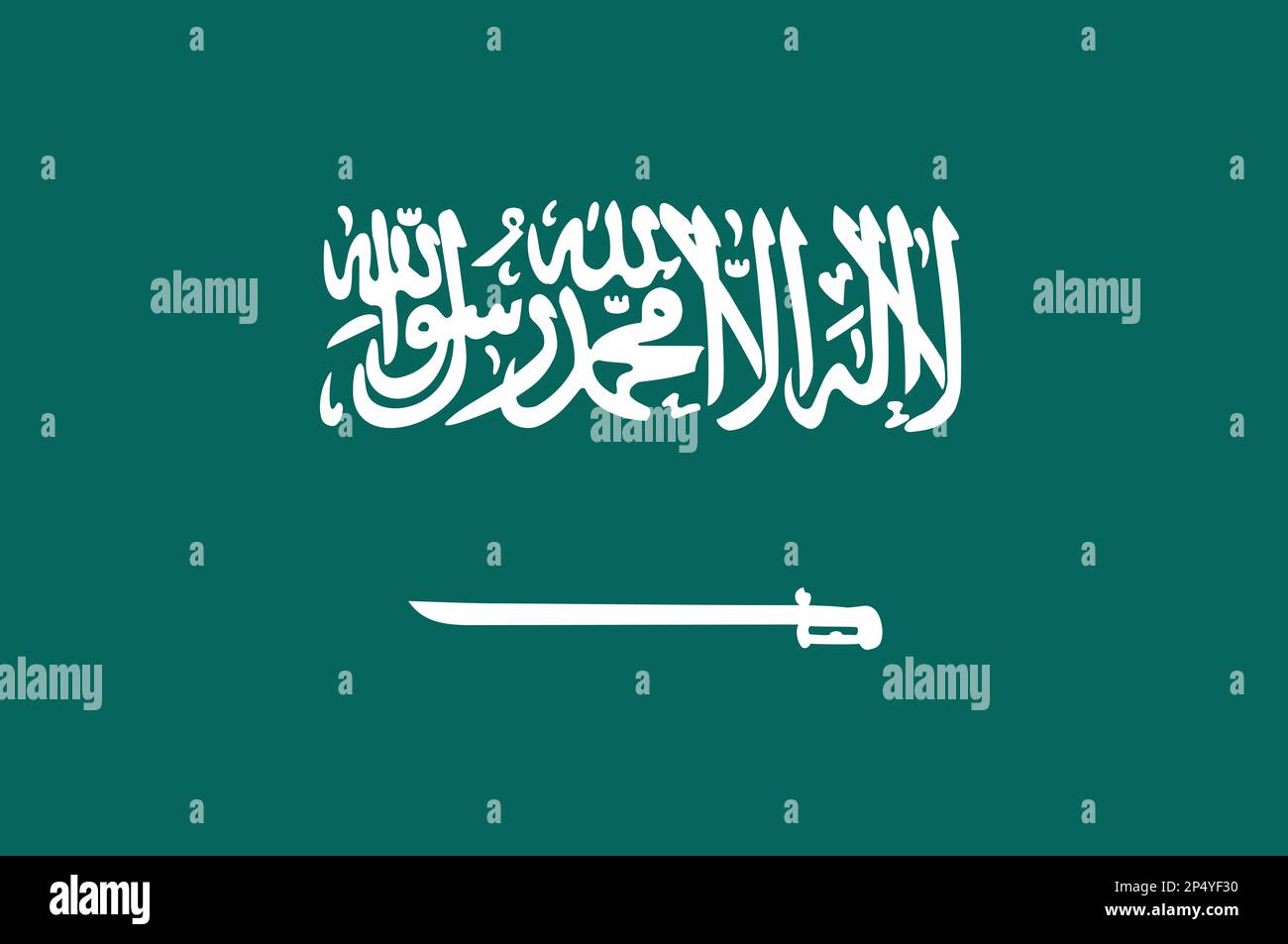 National flag of the Kingdom of Saudi Arabia Stock Photo