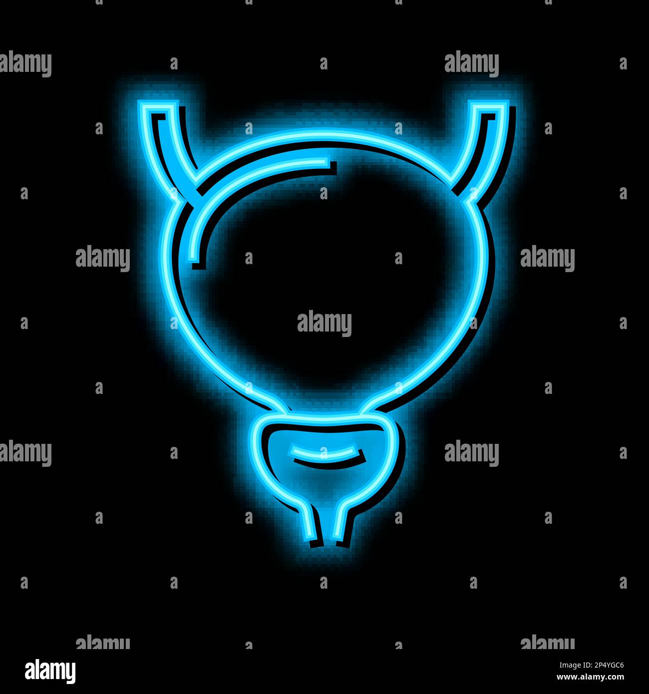 bladder human organ neon glow icon illustration Stock Vector Image ...