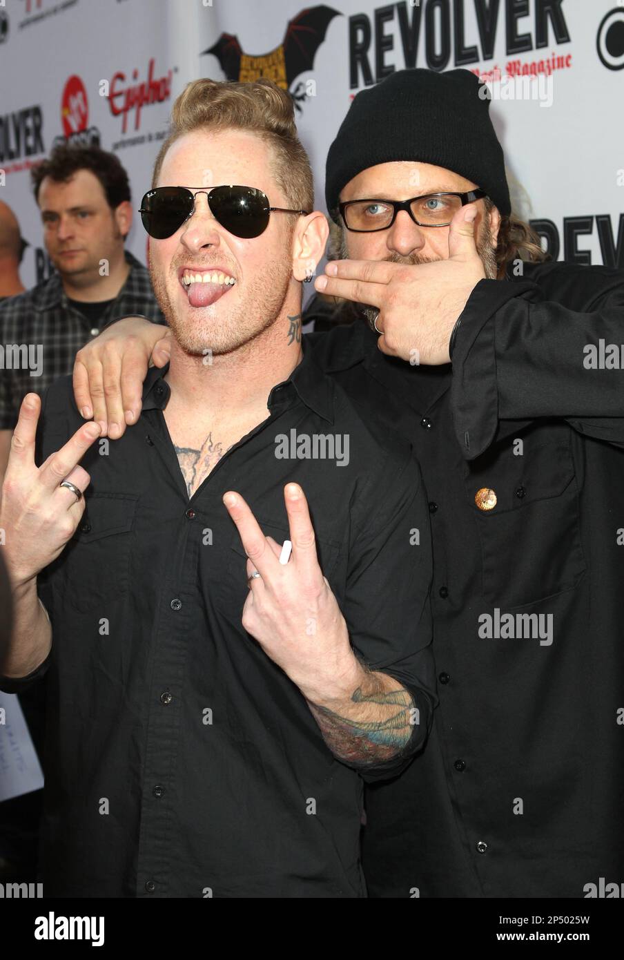 Corey Taylor (L) of Slipknot / Stone Sour and Shawn "Clown" Crahan of