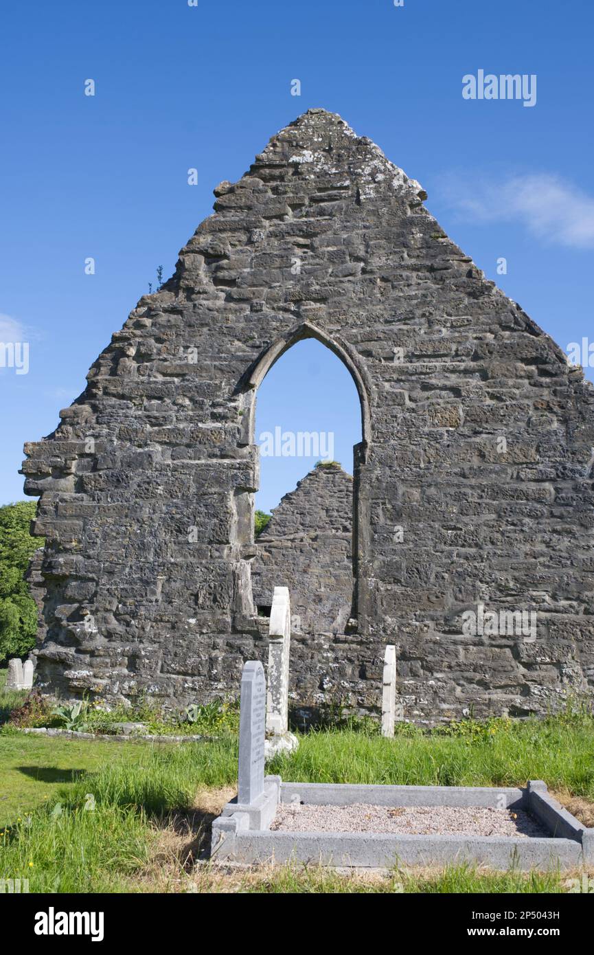 Ruins of Donegal Abbey, Mainistir Dhún na nGall, County Donegal EIRE Stock Photo