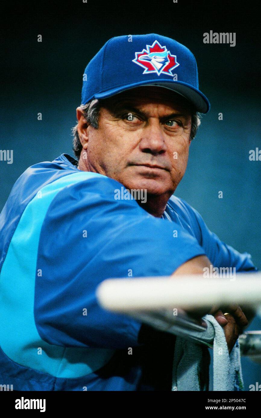 Toronto Blue Jays Manager Jim Fregosi during a game against the Anaheim ...