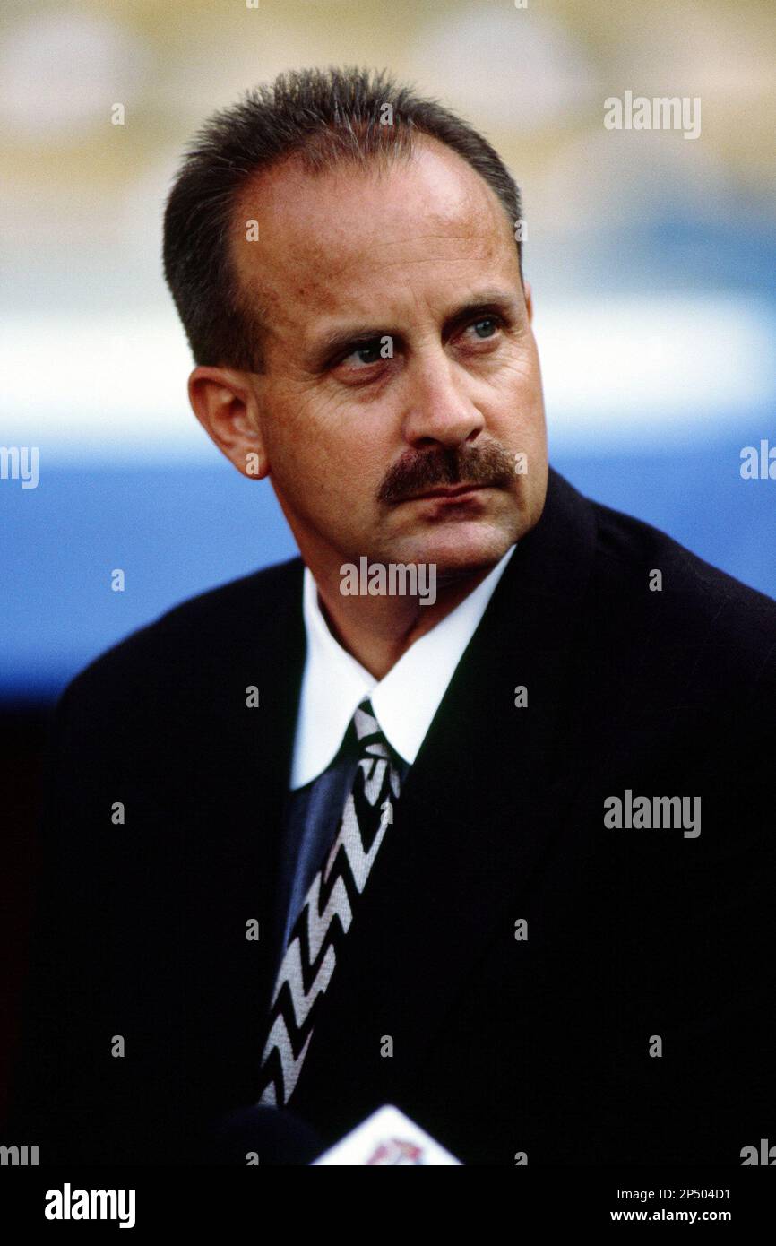 Los Angeles Dodgers General Manager Kevin Malone before a game at Dodger Stadium circa 1999 in Los Angeles, California. (Larry Goren/Four Seam Images via AP Images) Stock Photo