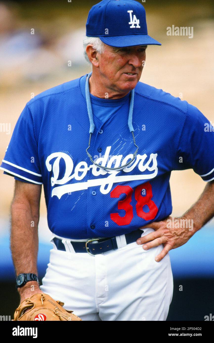 Los Angeles Dodgers pitching coach Claude Osteen during a game at