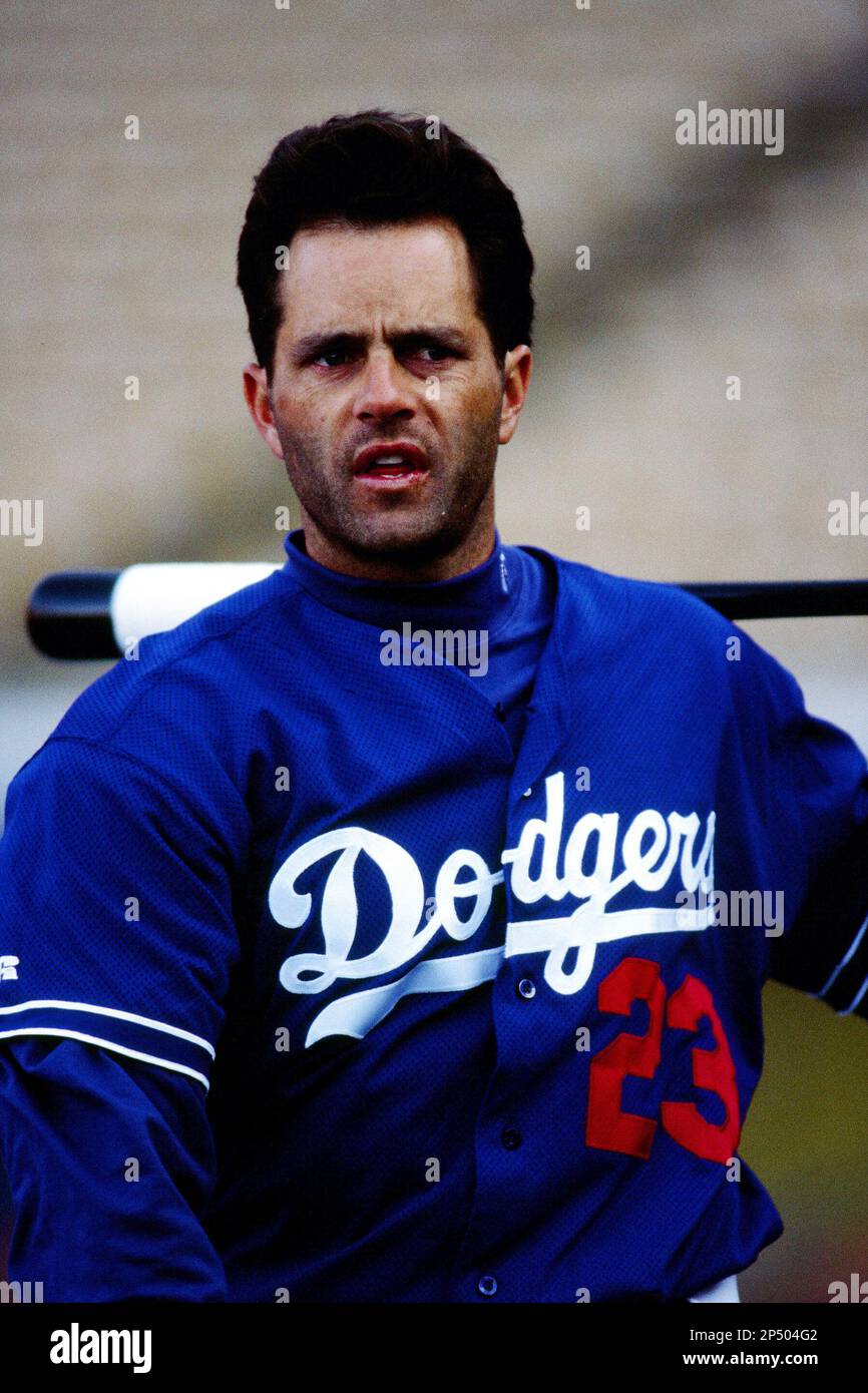 Eric Karros of the Los Angeles Dodgers during a game at Dodger Stadium  circa 1999 in Los Angeles, California. (Larry Goren/Four Seam Images via AP  Images Stock Photo - Alamy