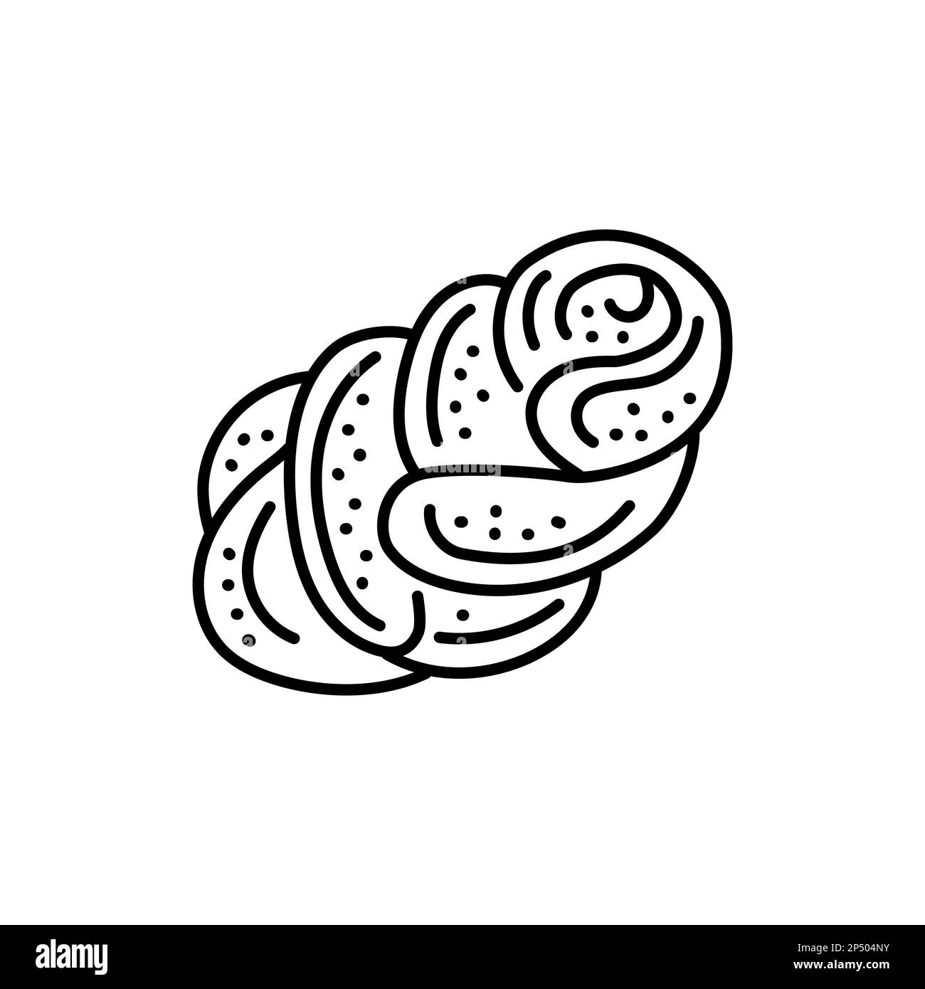 Hallah black line icon. Bakery. Pictogram for web page Stock Vector
