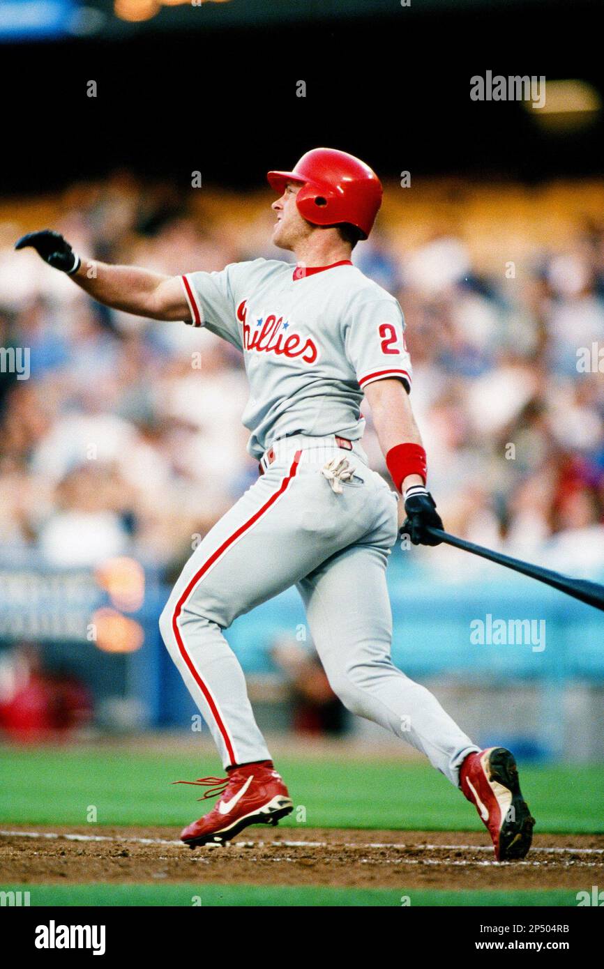 Mike Lieberthal of the Philadelphia Phillies during a game against the Los  Angeles Dodgers at Dodger Stadium circa 1999 in Los Angeles, California.  (Larry Goren/Four Seam Images via AP Images Stock Photo 