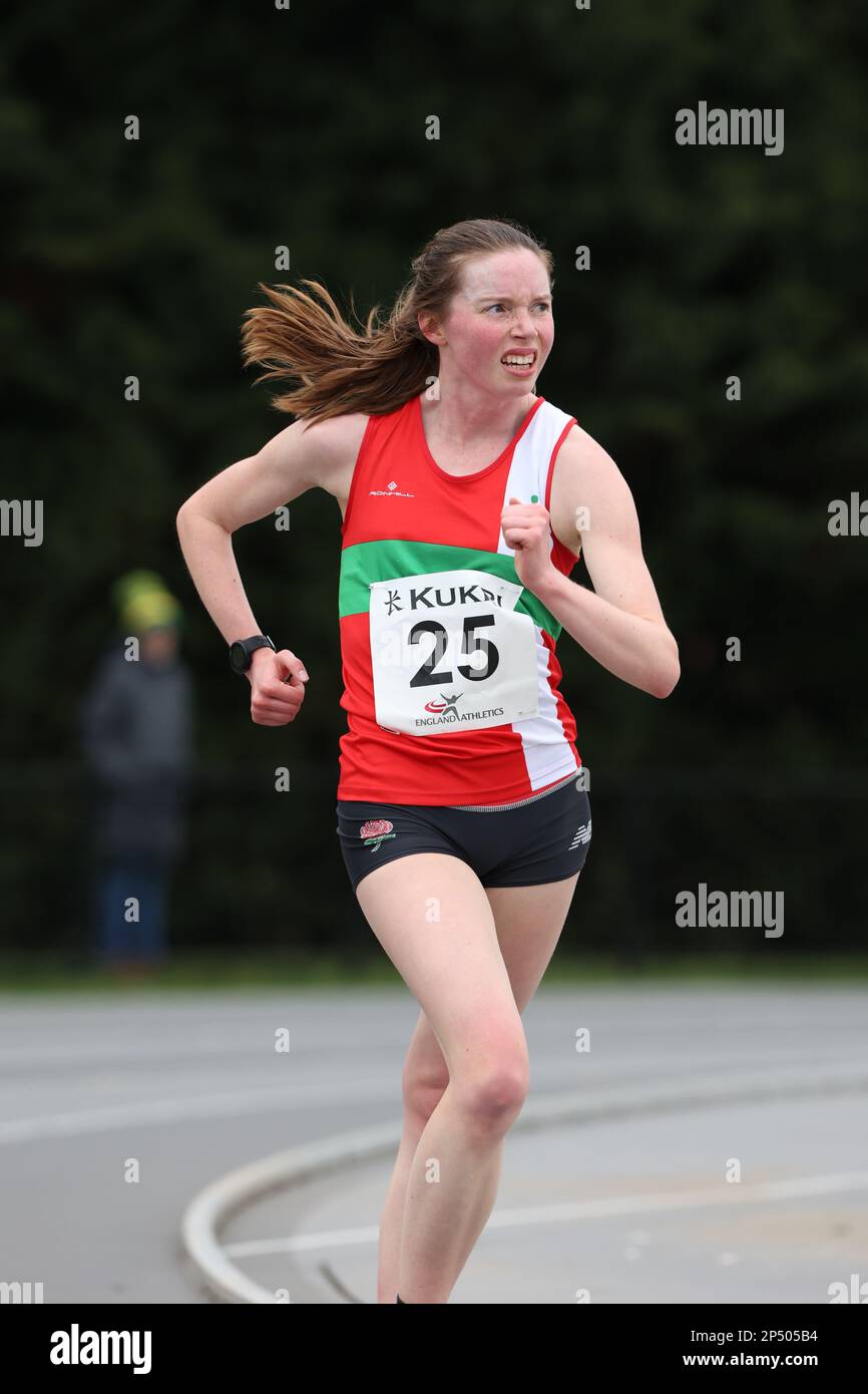 Abigail Jennings in the 10000m at  England Athletics Winter Race Walk Track Championships 2023 Stock Photo