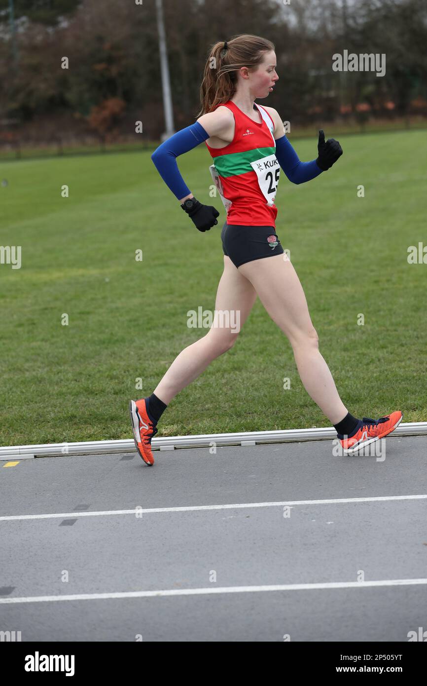 Abigail Jennings in the 10000m at  England Athletics Winter Race Walk Track Championships 2023 Stock Photo