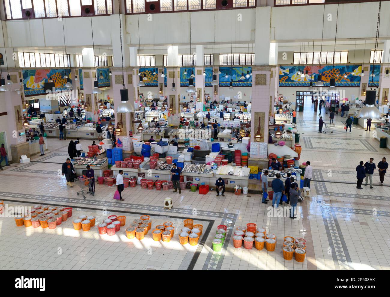 Fish Market of Kuwait City seen inside. Also know as Souk Sharq Fish