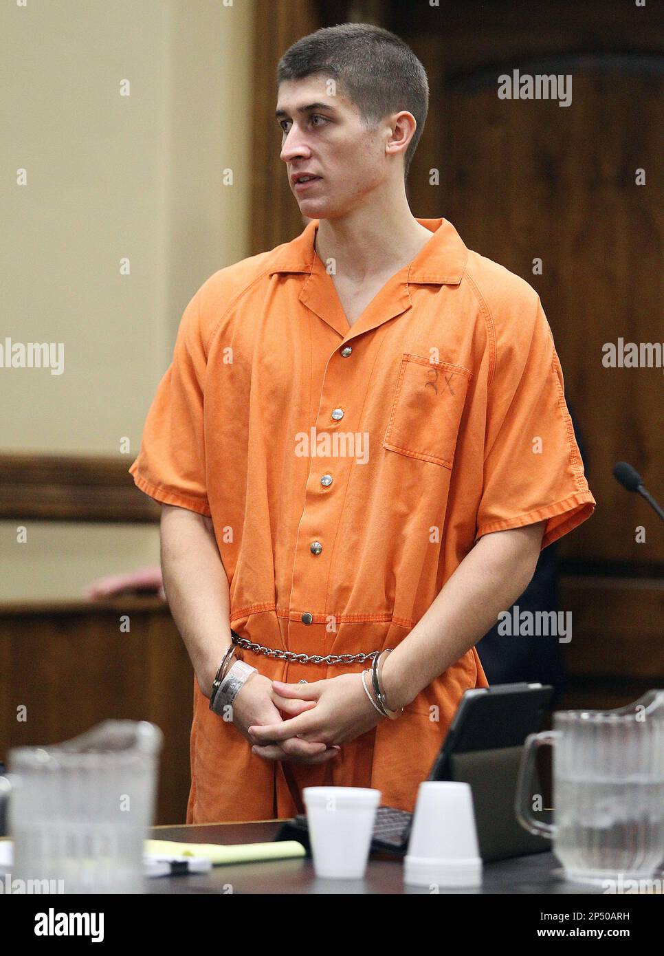 Cayde Lish, 22, addresses the Piaz family during his sentencing hearing  Friday, Nov. 8, 2013 at the judicial building in Twin Falls, Idaho. (AP  PhotoThe Times-News, Drew Nash Stock Photo - Alamy