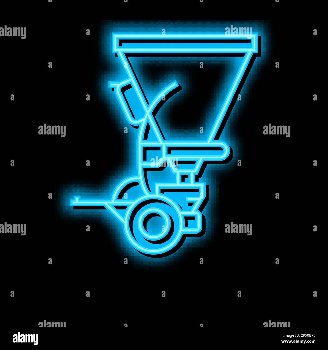 broadcast seeder farm equipment neon glow icon illustration Stock