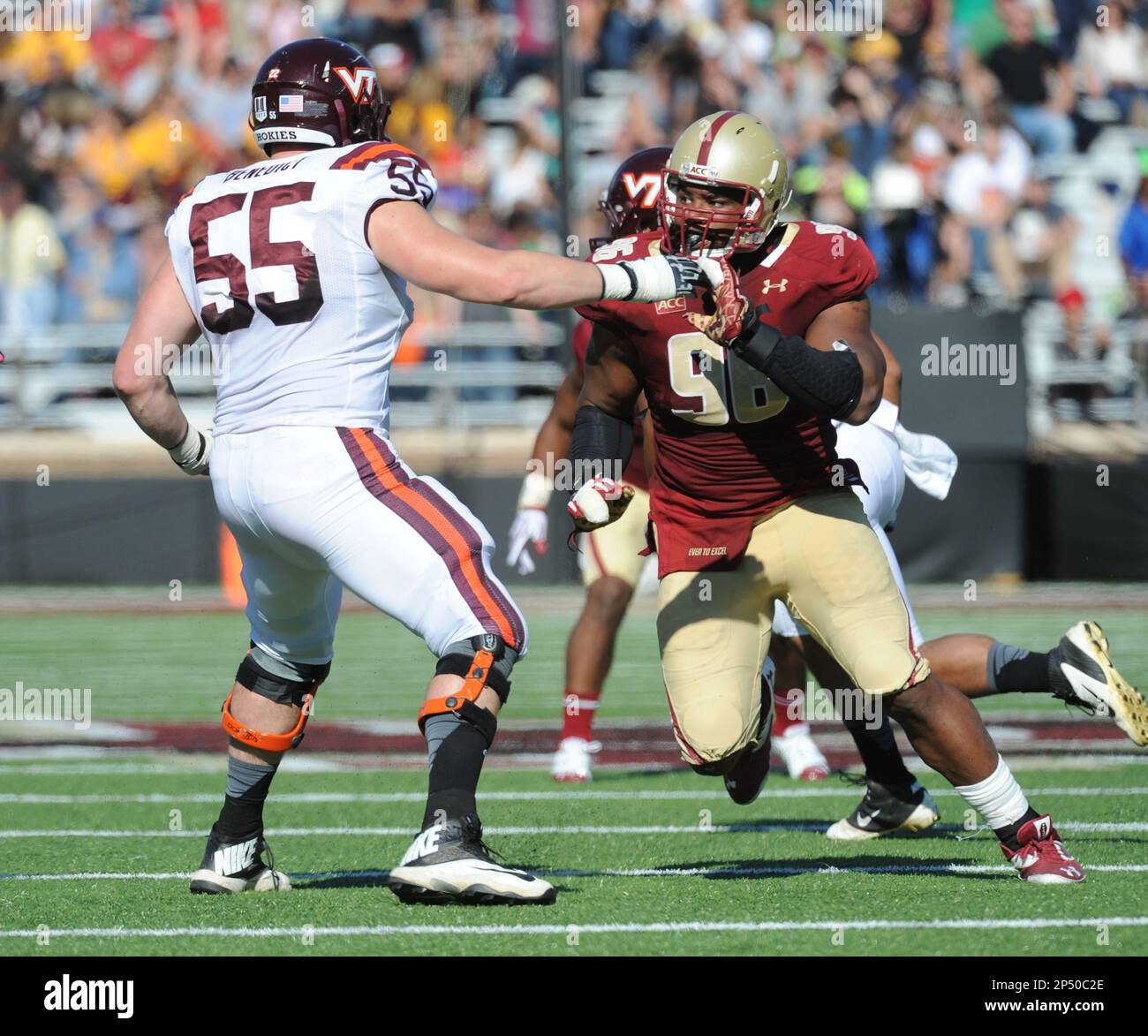 Boston College Eagles defensive end Kaleb Ramsey (96) battles with ...