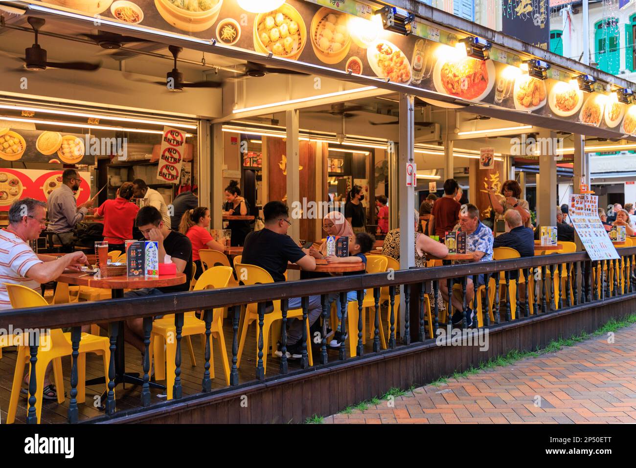 The Yellow Chair Restaurant, Chinatown, Singapore Stock Photo Alamy