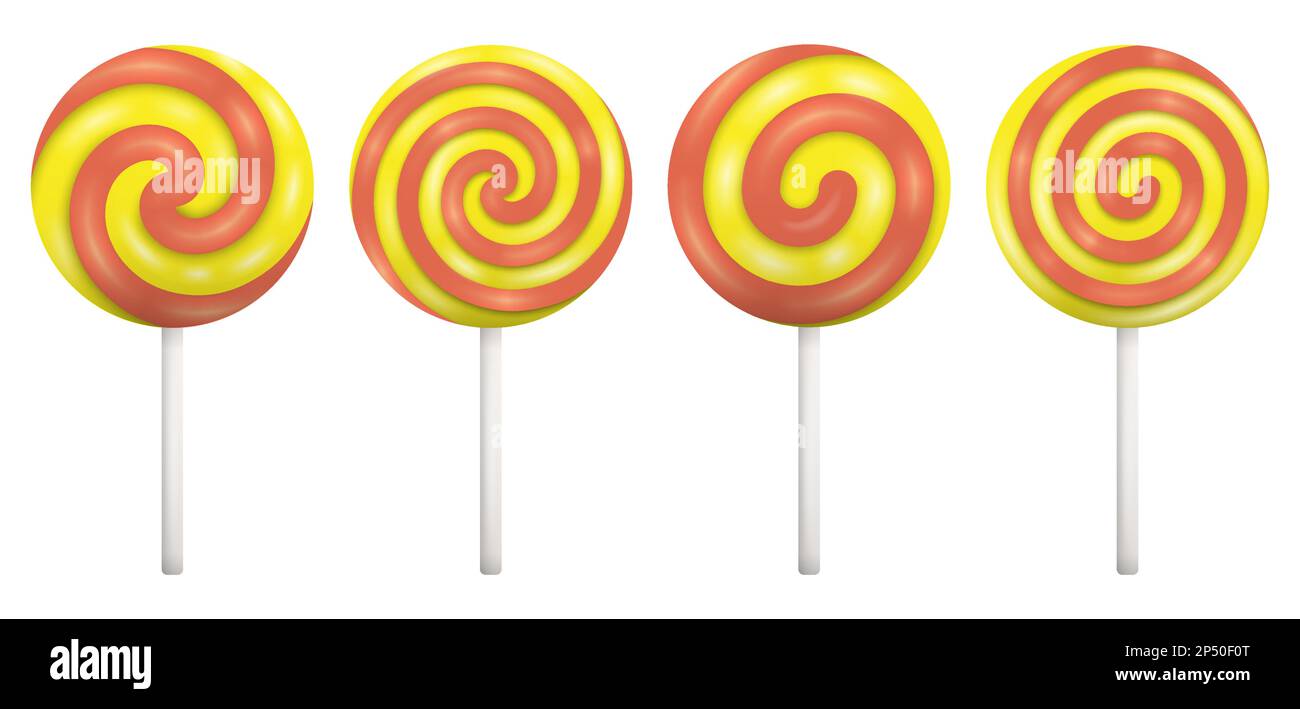 Set of colorful lollipop sweet candies. Vector illustration. Eps 10. Stock Vector