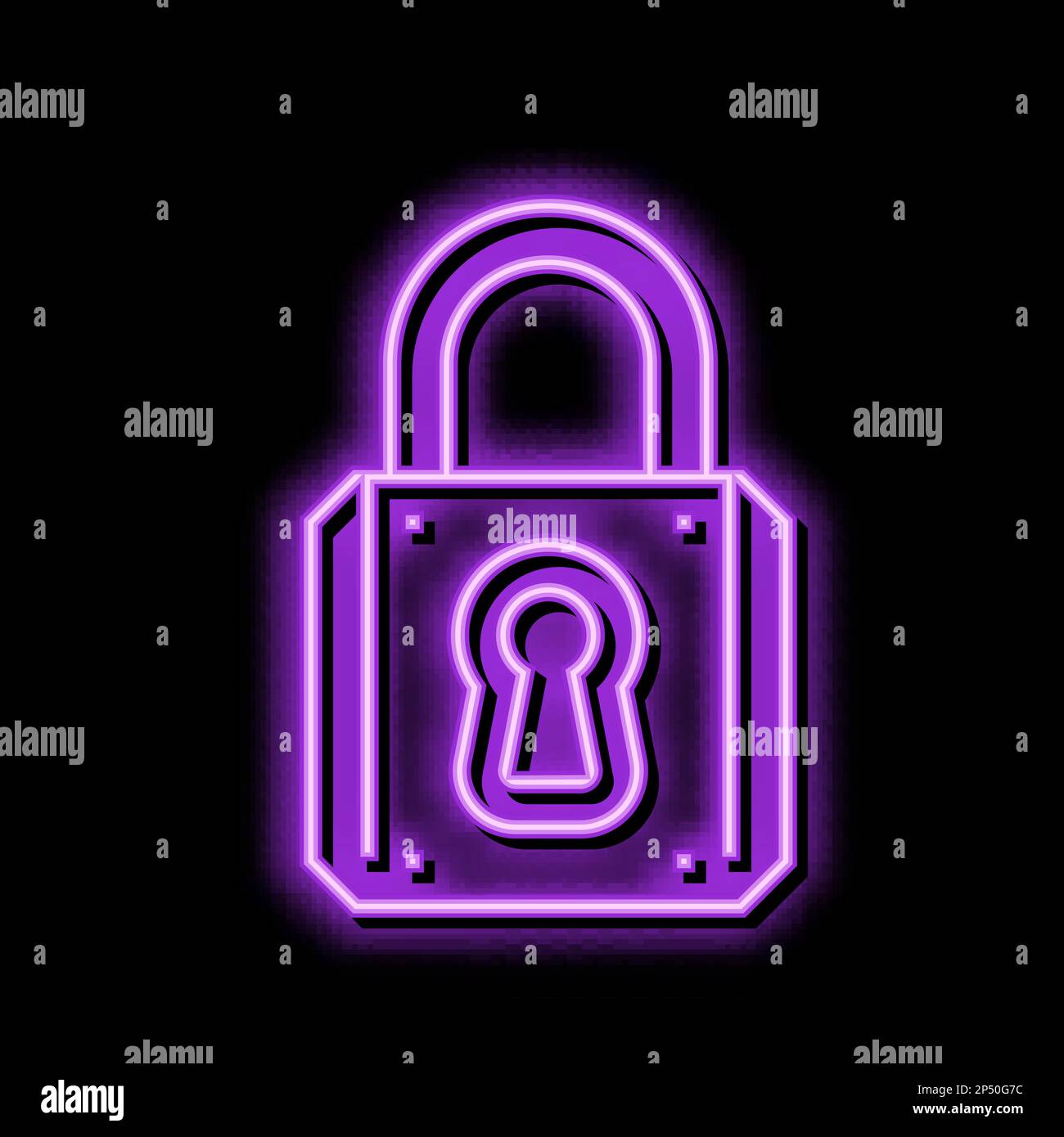 keyhole padlock neon glow icon illustration Stock Vector Image & Art ...