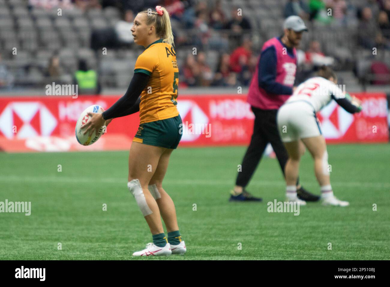 VANCOUVER, CANADA - MARCH 05: Semi Final match between Australia v USA during the HSBC World Rugby Sevens Series 2023 at BC Place Stadium in Vancouver, Canada. (Photo by Tomaz Jr/PxImages) Stock Photo