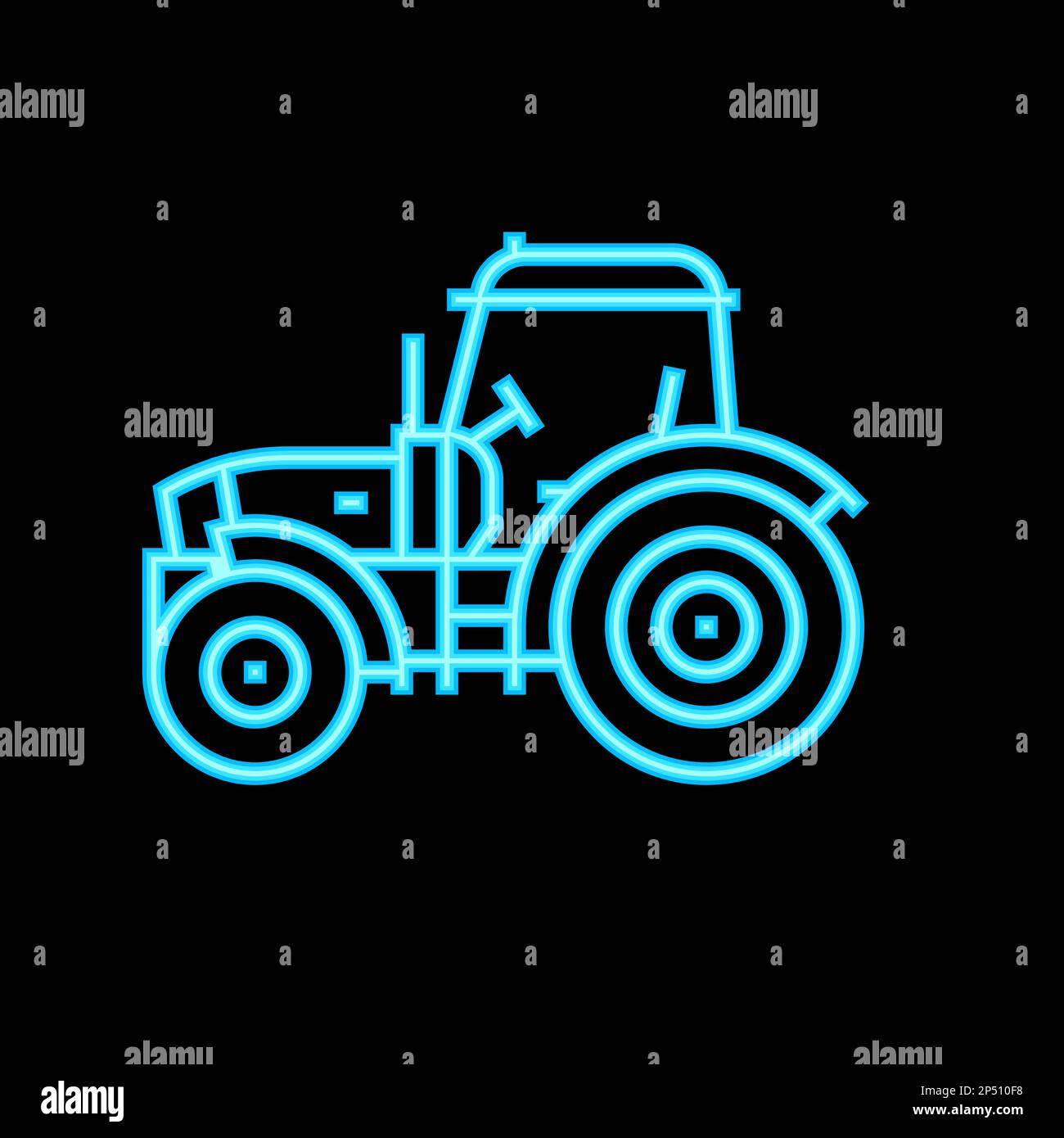 tractor farm transport neon glow icon illustration Stock Vector Image ...
