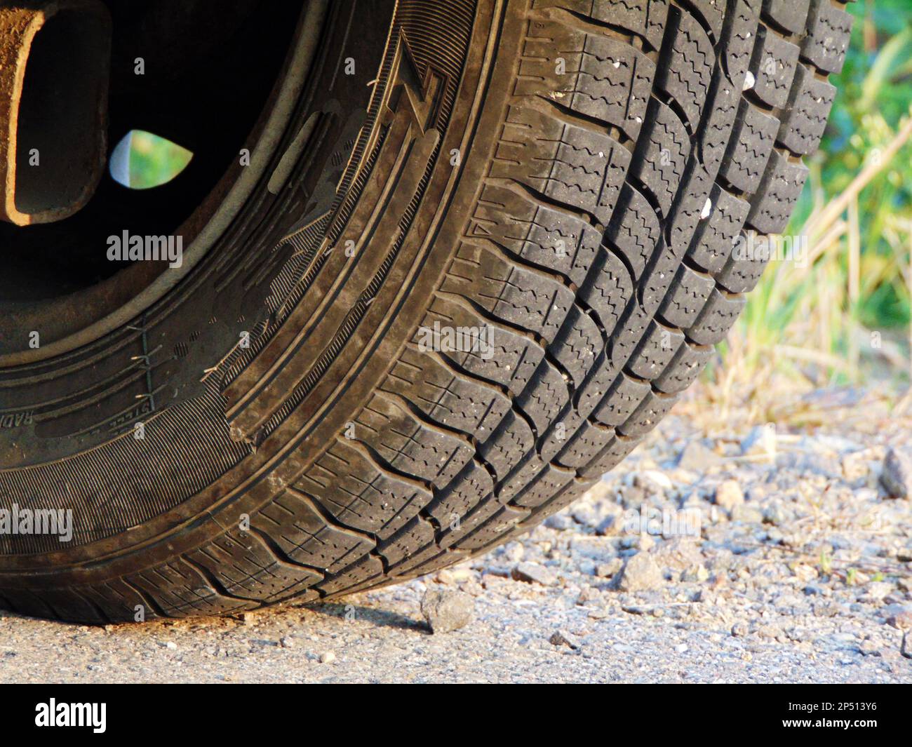 wheel of a car on the road Stock Photo - Alamy