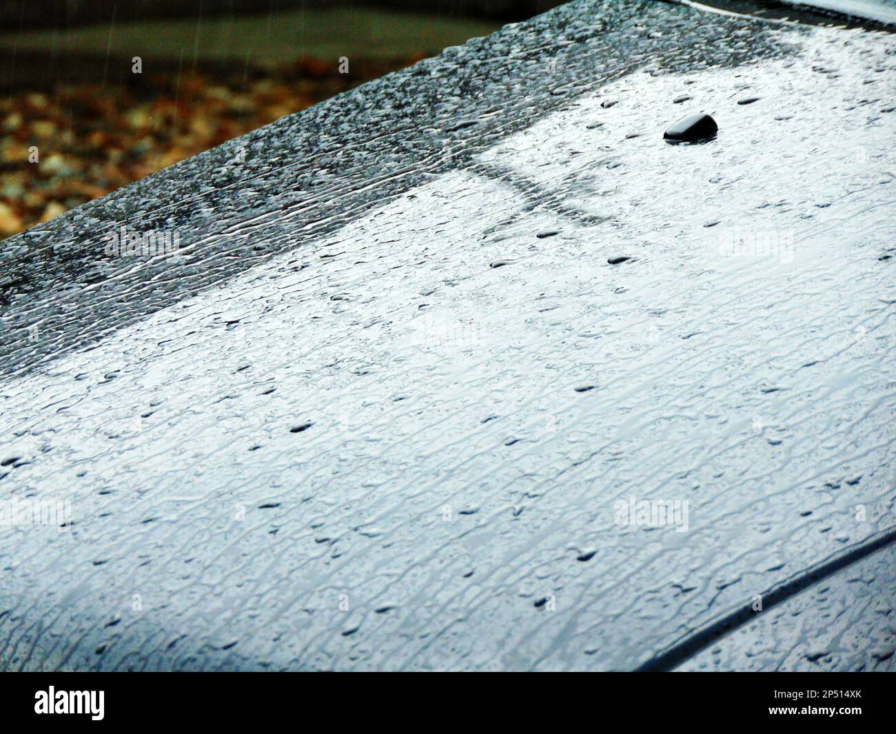 raindrops on the car Stock Photo