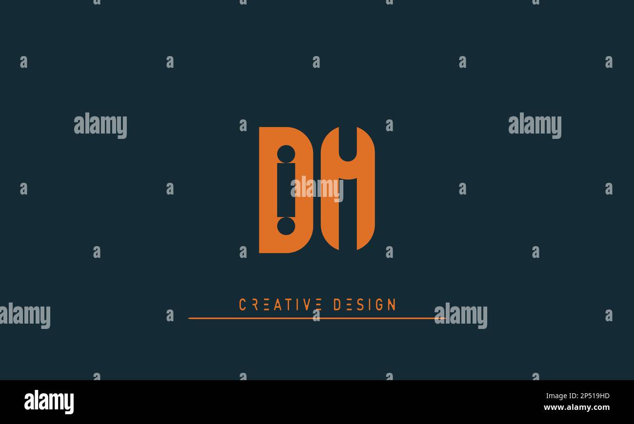 Alphabet letters Initials Monogram logo DM , MD Stock Vector