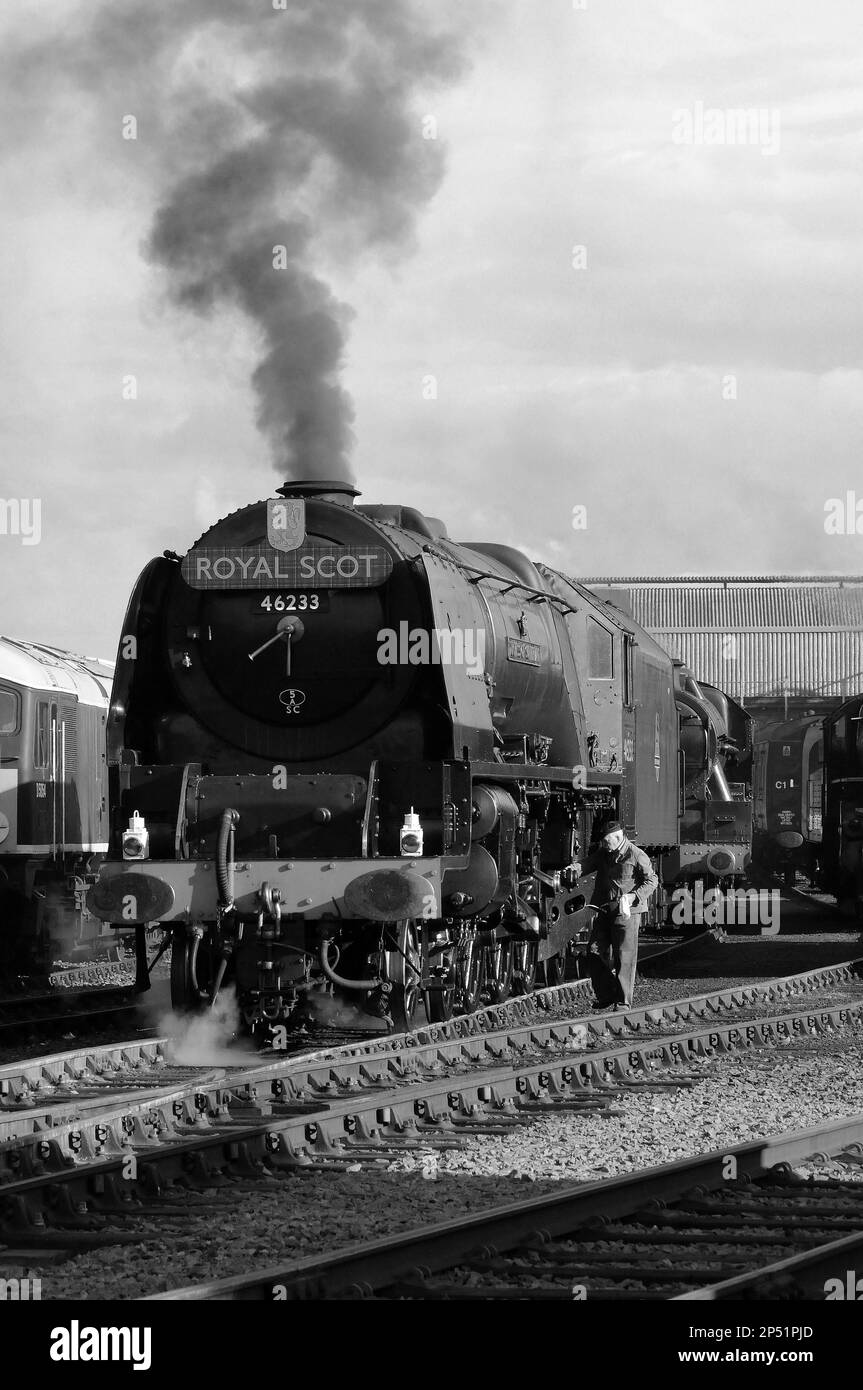 'Duchess of Sutherland' on shed at Barrow Hill. Stock Photo