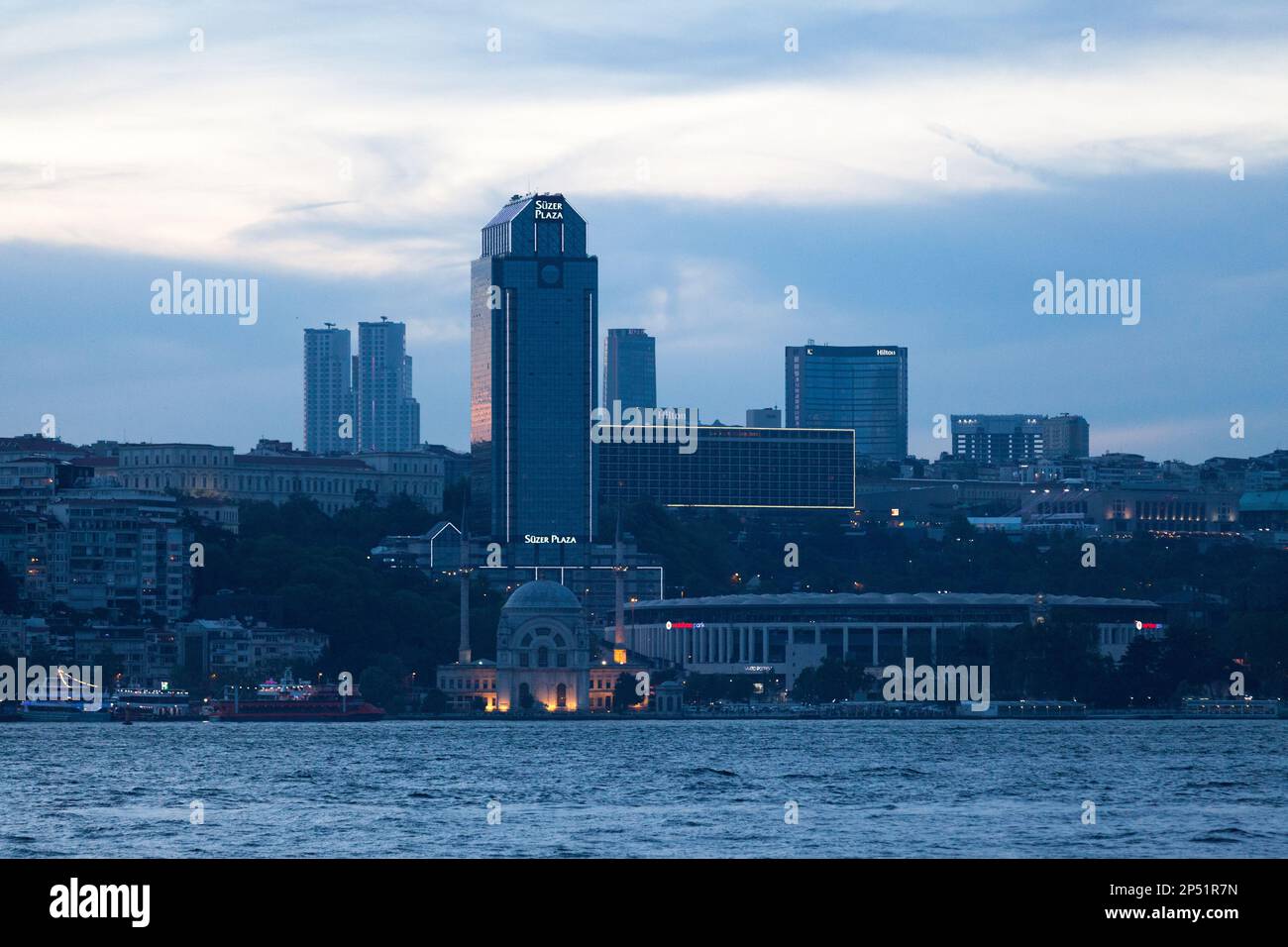 Istanbul, Turkey - May 12 2019: The Dolmabahçe Mosque is a mosque which was commissioned by queen mother Bezmi Alem Valide Sultan. Stock Photo