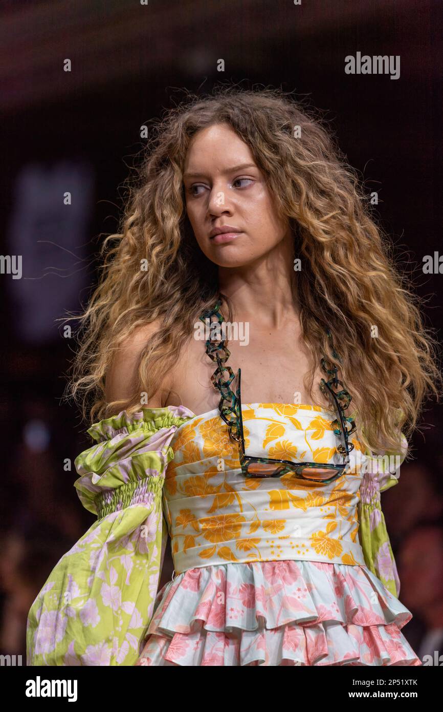Melbourne, Australia, 06/03/2023, A model dressed by Leo Lin walks the