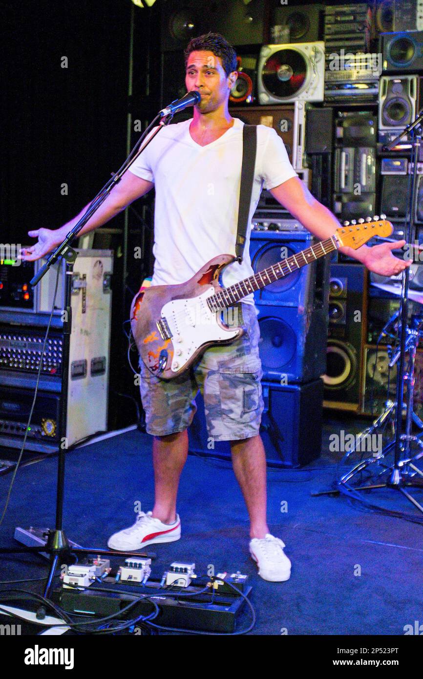 Vocalist/guitarist Kaleo Wassman of the band Pepper performs on stage