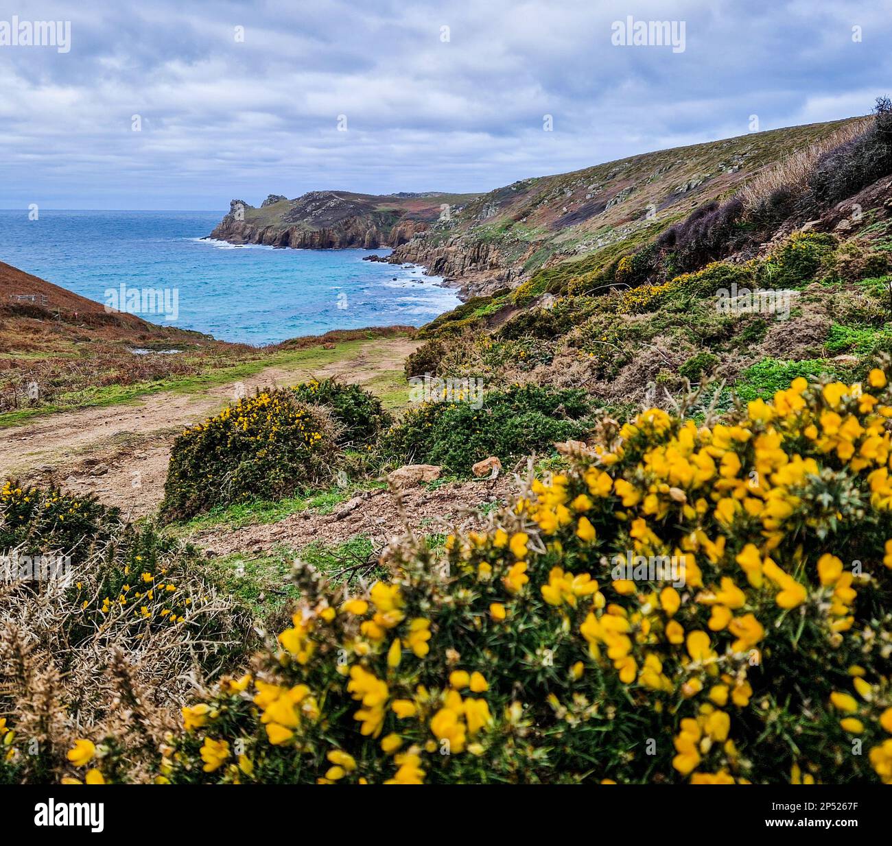 Nanjizal beach, also known as Mill Bay, a beach and cove near Lands End