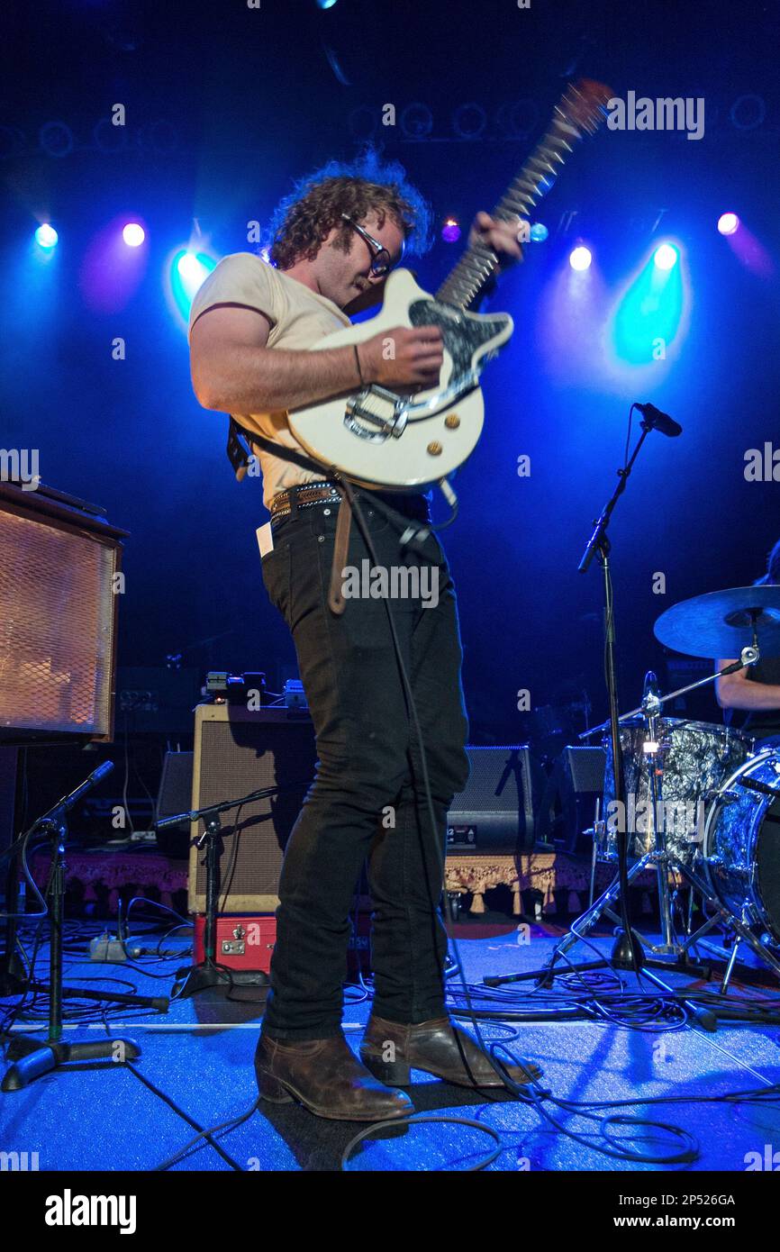 Ben Trimble of the band Fly Golden Eagle performs on stage at the