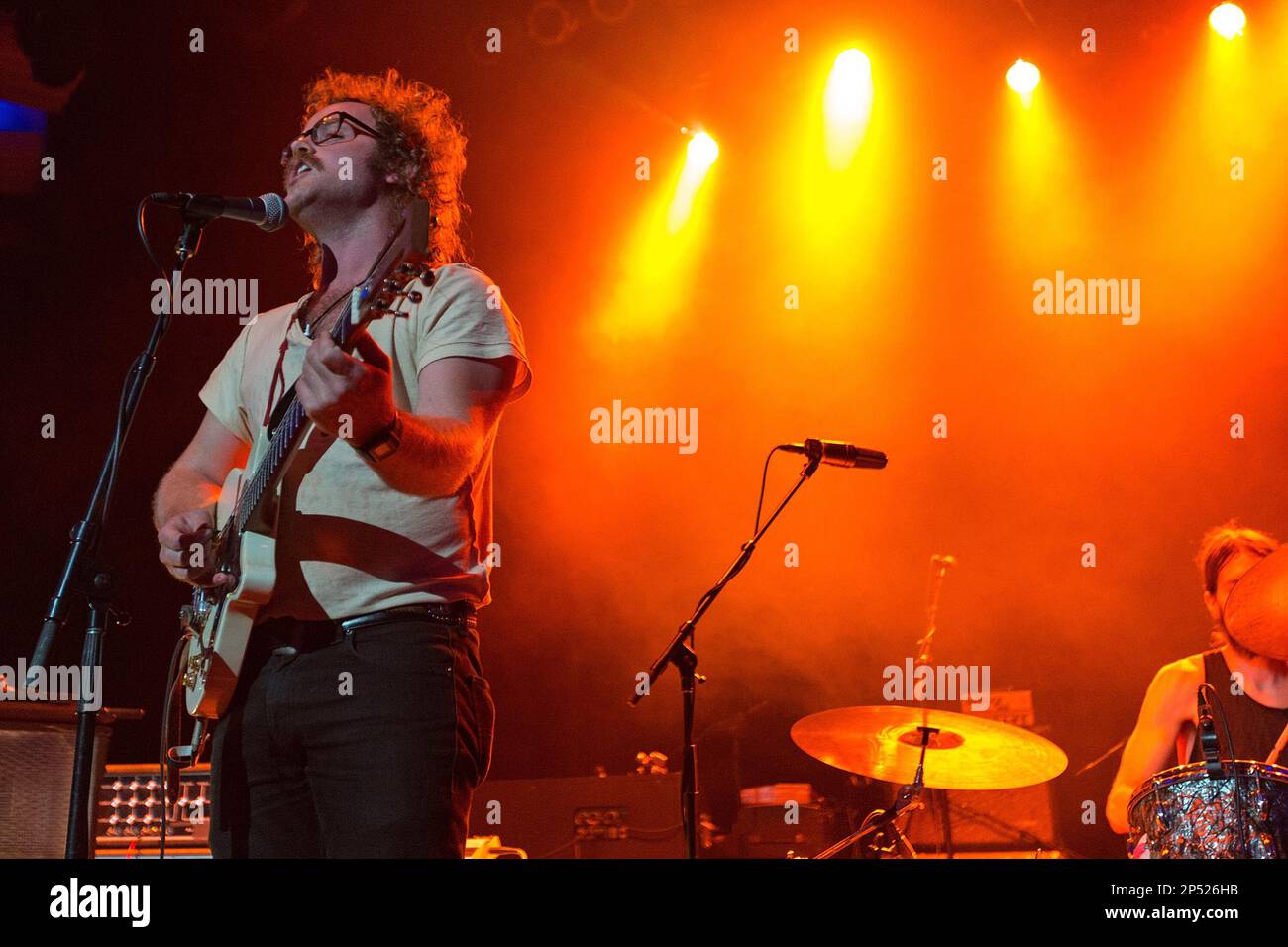 Ben Trimble of the band Fly Golden Eagle performs on stage at the