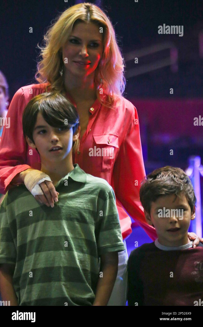 Brandi Glanville, children Mason Cibrian and Austin Cibrian attend the