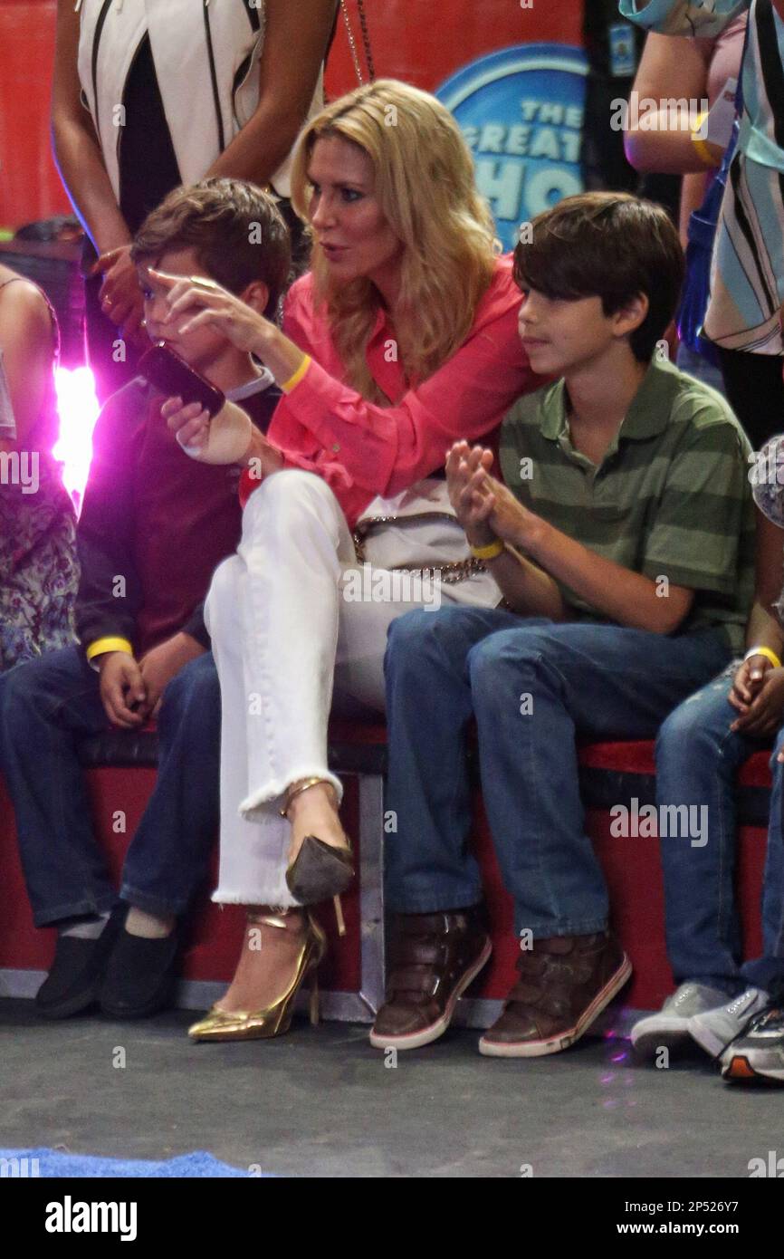 Brandi Glanville, children Mason Cibrian and Austin Cibrian attend the