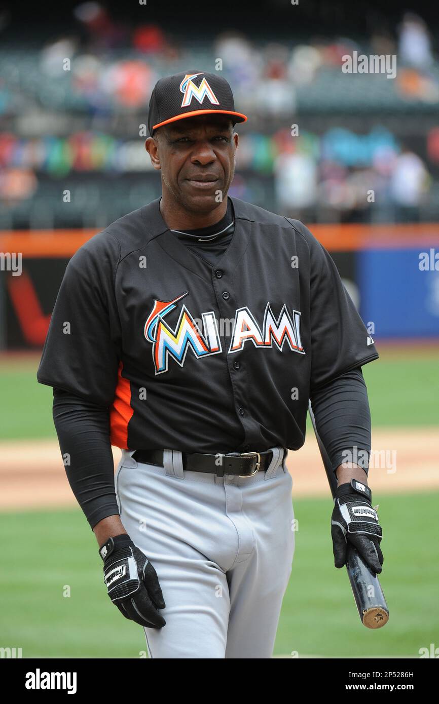 Miami Marlins coach Andre Dawson (8) during game against the New York Mets  at Citi Field
